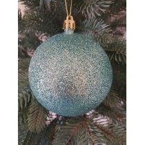 Новорічна куля "Блискітки" Ø100мм м'ятна, ціна за набір 3шт